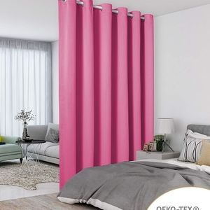 LORDTEX Baby Pink Room Divider Total Privacy Wall Room Divider Blackout Curtains